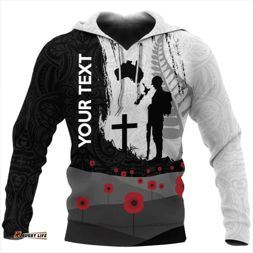 custom anzac day hoodie new zealand australia lest we forget pullover hoodie tee ausie