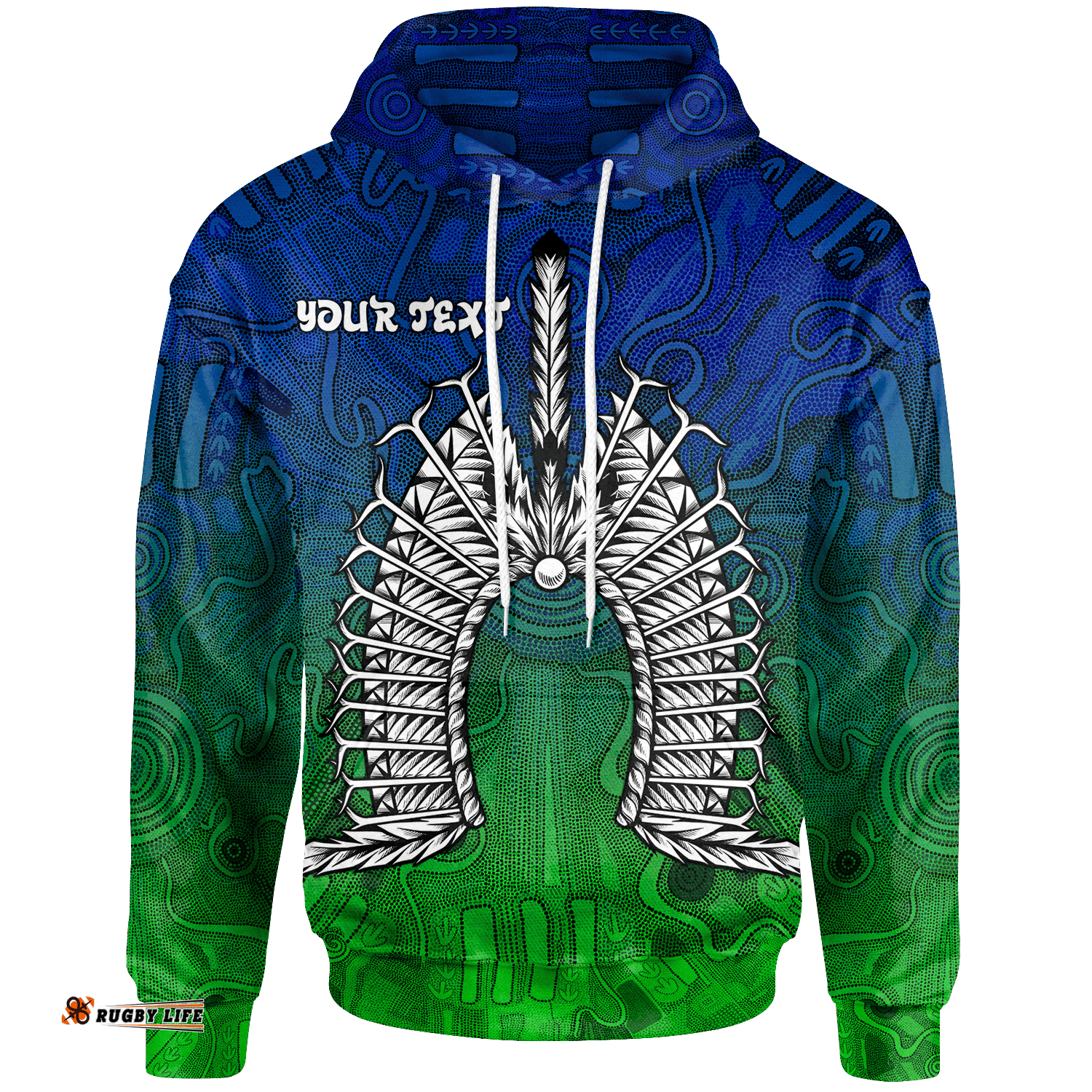 Custom Text Torres Strait Islanders Hoodie Dhari Mask