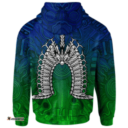 Custom Text Torres Strait Islanders Hoodie Dhari Mask