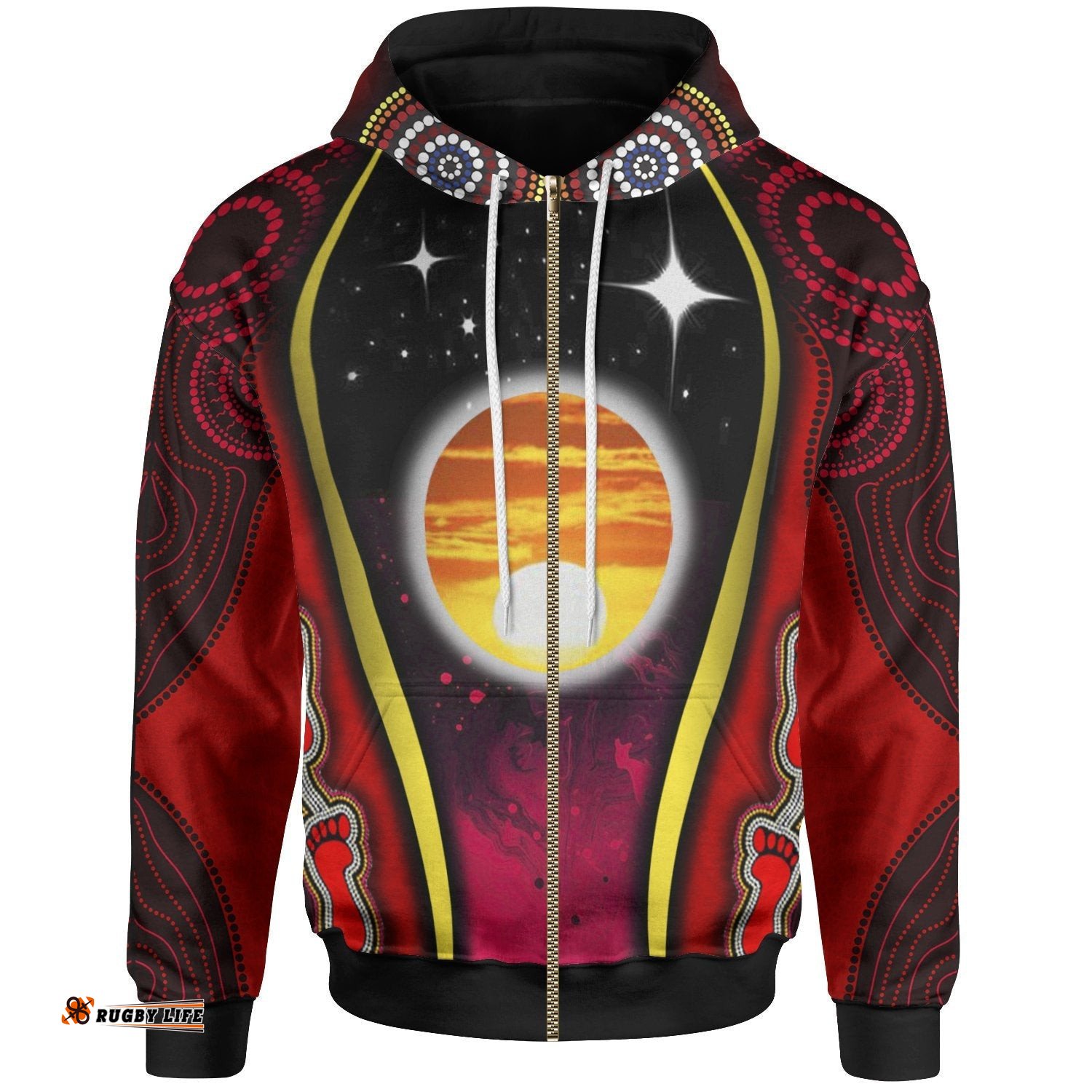 Zip Up Hoodie Australian Aboriginal Flags Symbolic Meaning