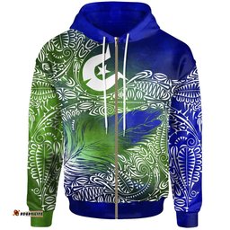 Torres Strait Islanders Zip Up Hoodie Feather Torres Aether BN15T