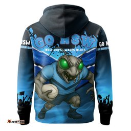 New South Wales Blues Hoodie - Custom State Of Origin Go NSW Blues Football Cockroaches Mascot Hoodie
