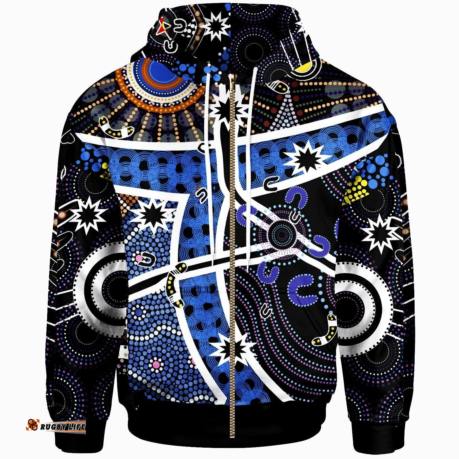 Aboriginal Zip Up Hoodie Aboriginal River Star