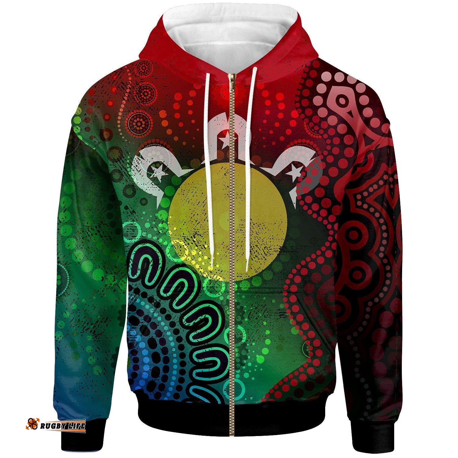 NAIDOC Week Zip Up Hoodie Inspiration Of Indigenous Art