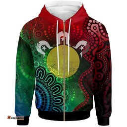 NAIDOC Week Zip Up Hoodie Inspiration Of Indigenous Art
