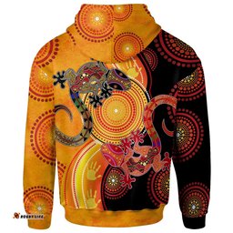 Aboriginal Zip Up Hoodie Couple Aboriginal Lizards