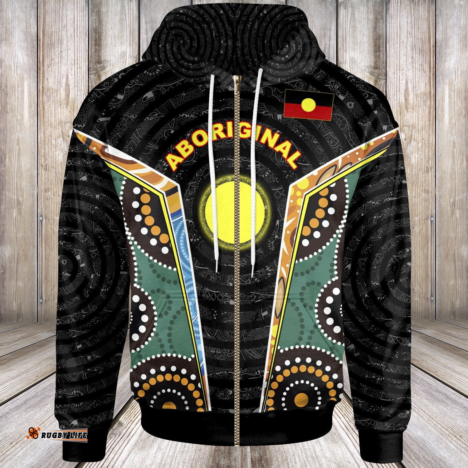 Custom Zip Up Hoodie Aboriginal Lives Matter Style Tornado