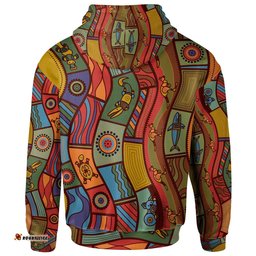 Zip Up Hoodie Aboriginal Art With Animals