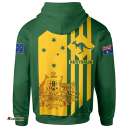 Zip Up Hoodie Australia Kangaroo Sign National Color