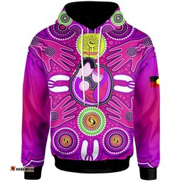 Hoodie Aboriginal Family With Dot Painting art 05