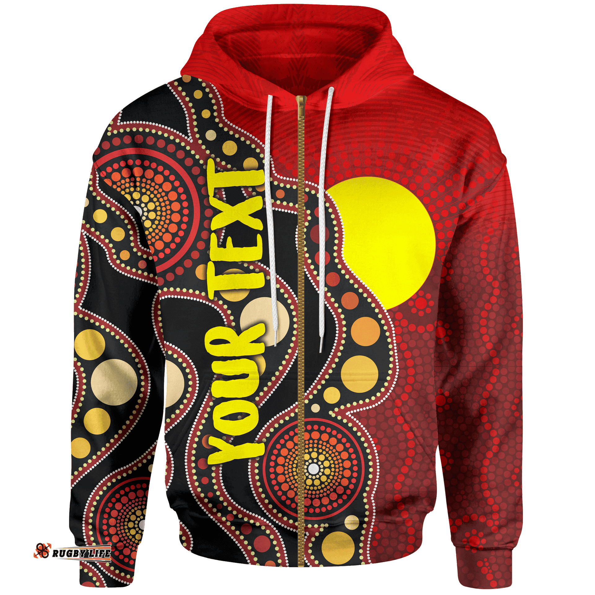 Custom Aboriginal Zip Up Hoodie, Australia Aboriginal Lives Matter Flag