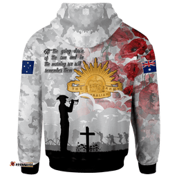 ANZAC Zip Up Hoodie We Will Remember Them