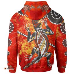 Zip Up Hoodie Crocodile And Kangaroo Dot Painting Art
