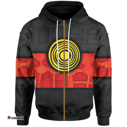 Aboriginal Zip Up Hoodie Aussie Indigenous Flag
