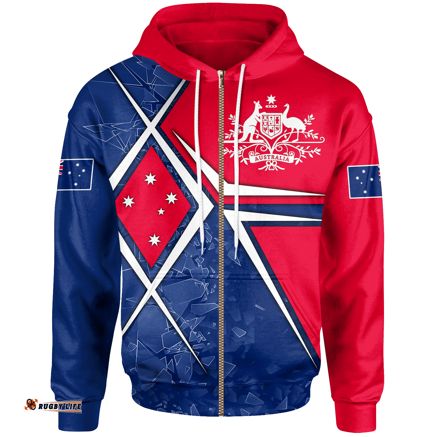 Zip Up Hoodie Aussie Flag