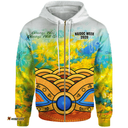 Aboriginal Zip Up Hoodie, Australia Kangaroo NAIDOC Week