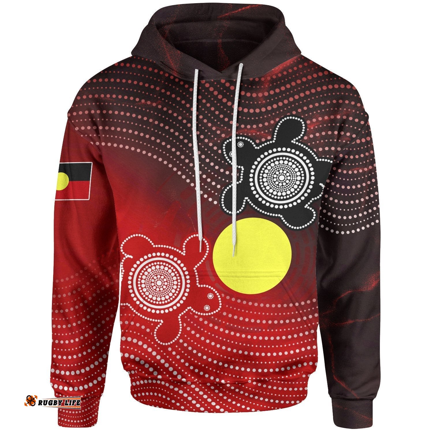 Aboriginal Hoodie Indigenous Circle Dot Painting Style 09