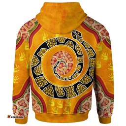 Hoodie Aboriginal Unique Style Snake Orange Color