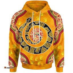 Hoodie Aboriginal Unique Style Snake Orange Color