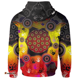 Custom Aboriginal Zip Up Hoodie, Indigenous Circle Dot Painting Hand Art
