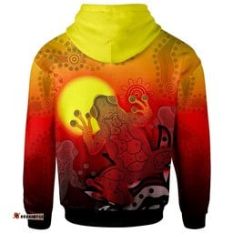 Custom Aboriginal Zip Up Hoodie Indigenous Frog Red