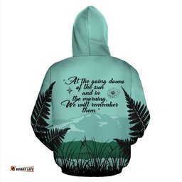 anzac silver fern new zealand hoodie tee ausie