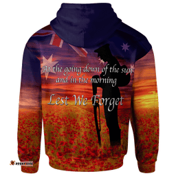 ANZAC Day Zip Up Hoodie Lest We Forget 02