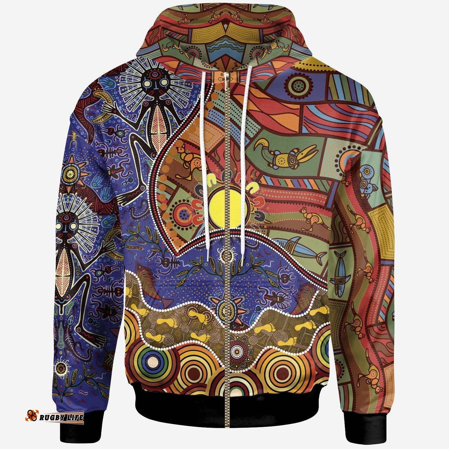 Zip Up Hoodies Shaman People and Animals