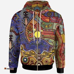 Zip Up Hoodies Shaman People and Animals