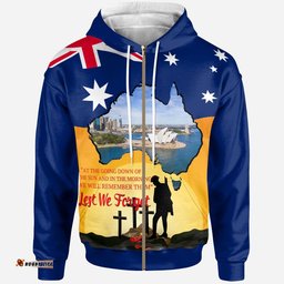 ANZAC Day Zip Up Hoodie Today's Peace Is Yesterday's Sacrifice