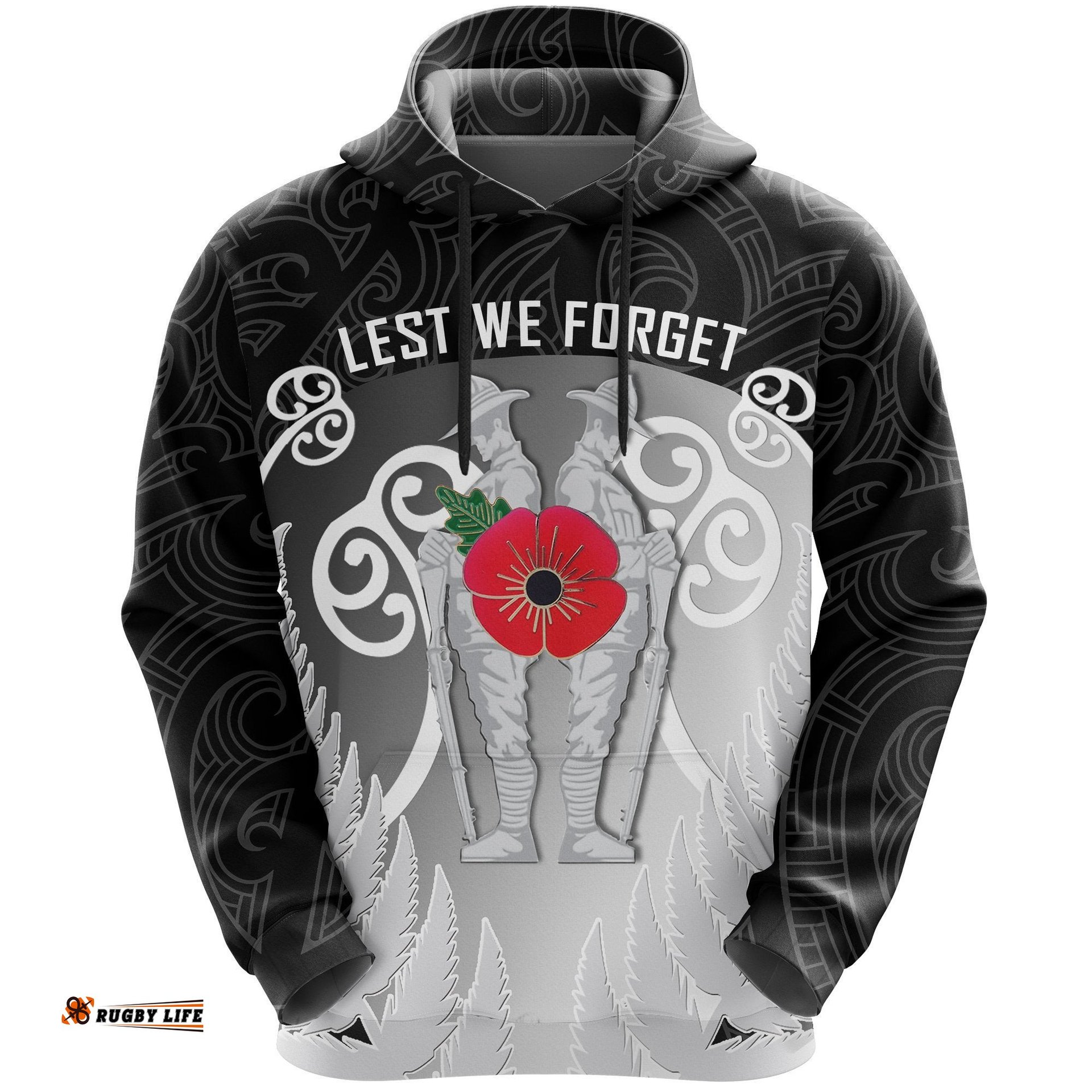 anzac new zealand hoodie red poppy remembrance pullover hoodie tee ausie