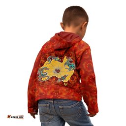 Custom Aboriginal Zip Up Hoodie Australia Map Hand Patterns Spider Web 02
