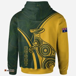 Hoodie Australian Kangaroo and Aboriginal Patterns