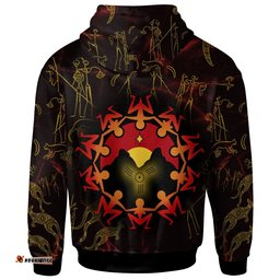 Custom Aboriginal Zip Up Hoodie Australia Map and Indigenous Flag
