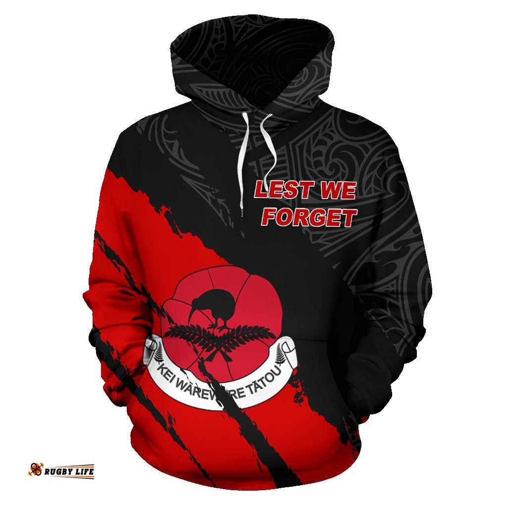 anzac day new zealand hoodie kiwi ferns maori pullover hoodie tee ausie