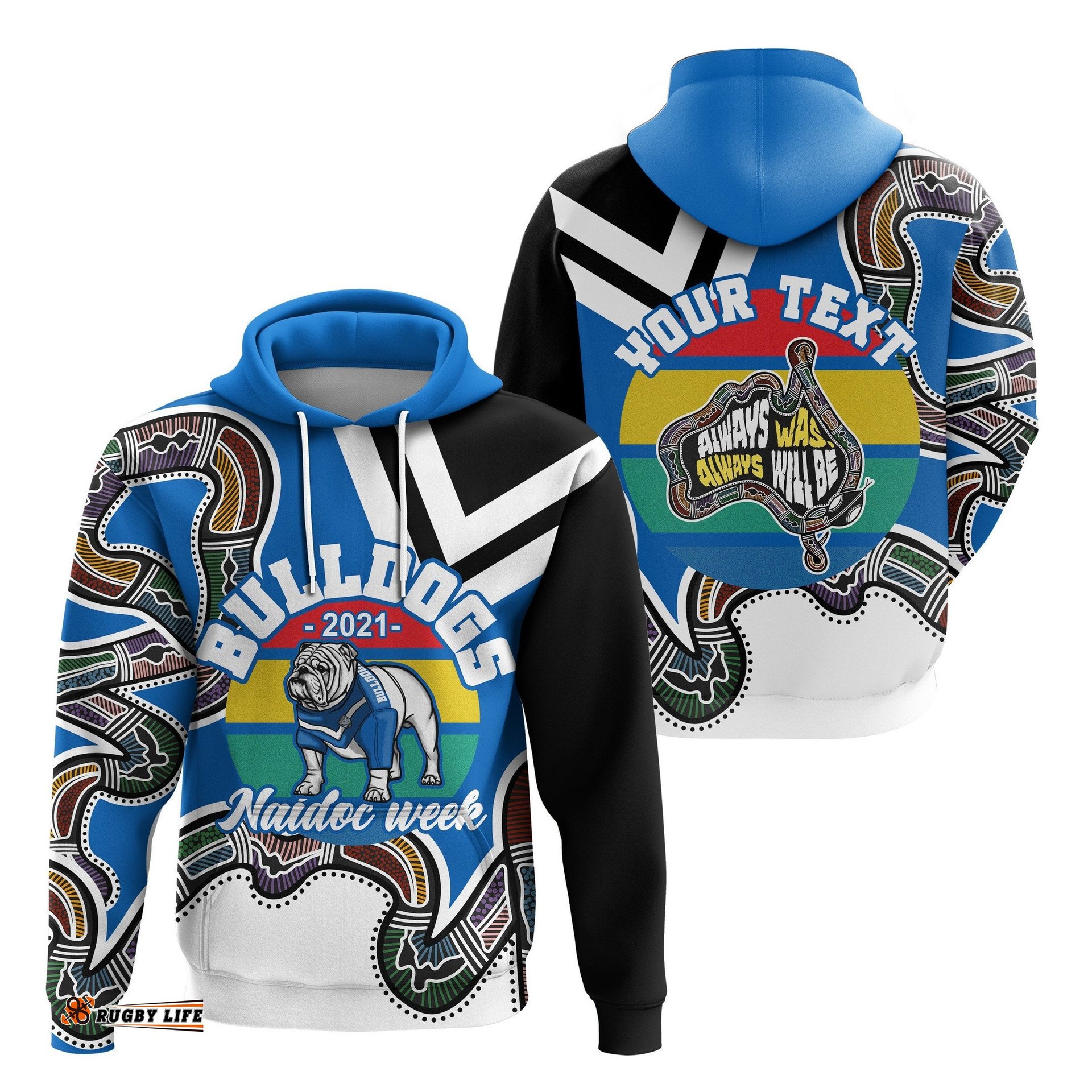 custom personalised australia bulldogs naidoc week rugby hoodie aboriginal special style tee ausie