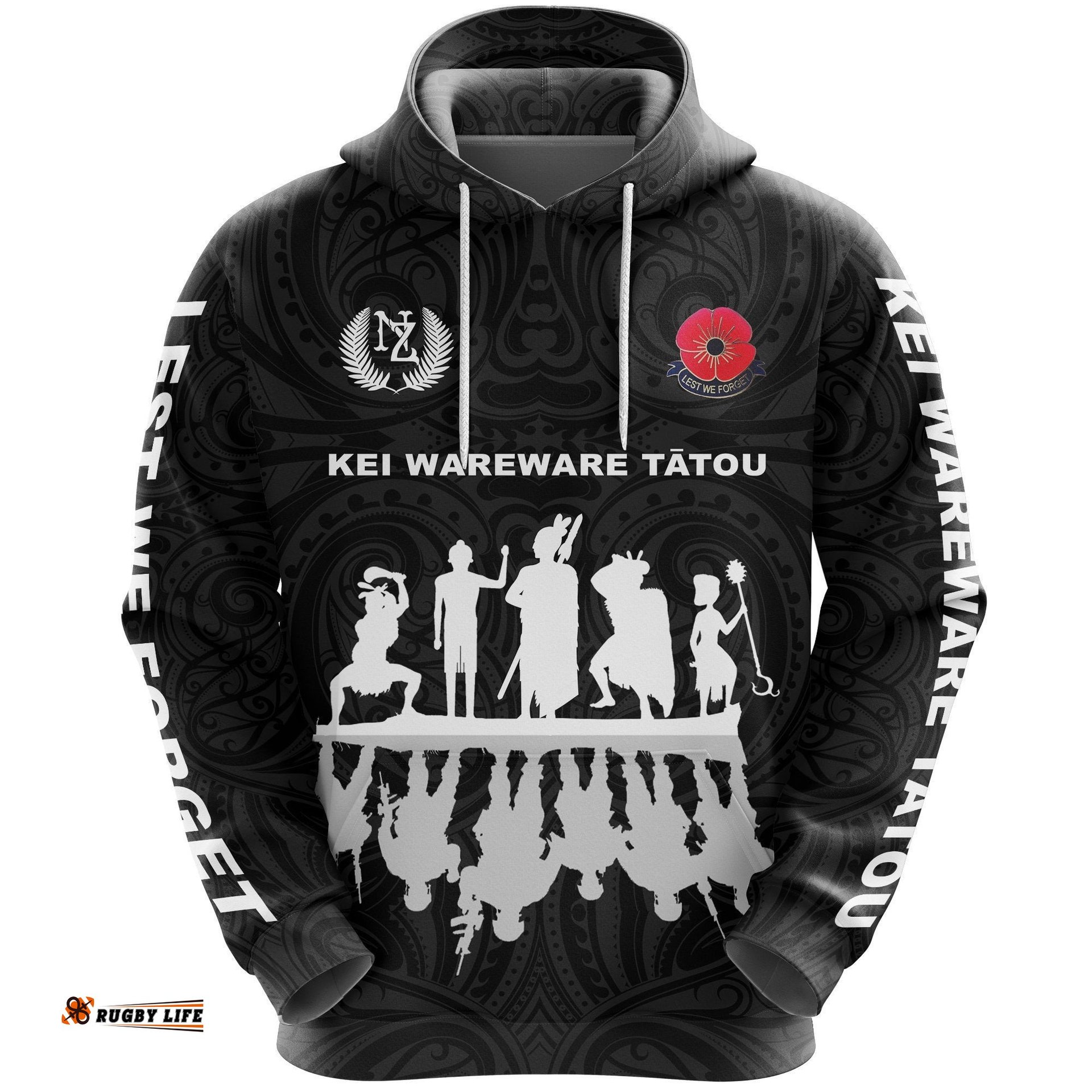 lest we forget hoodie new zealand warriors anzac pullover hoodie tee ausie