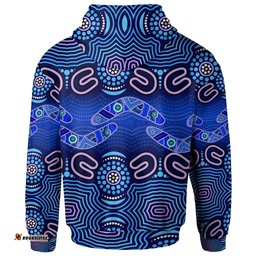 ABoriginal Zip Up Hoodie Boomerangs And Dot Painting Art Ver02