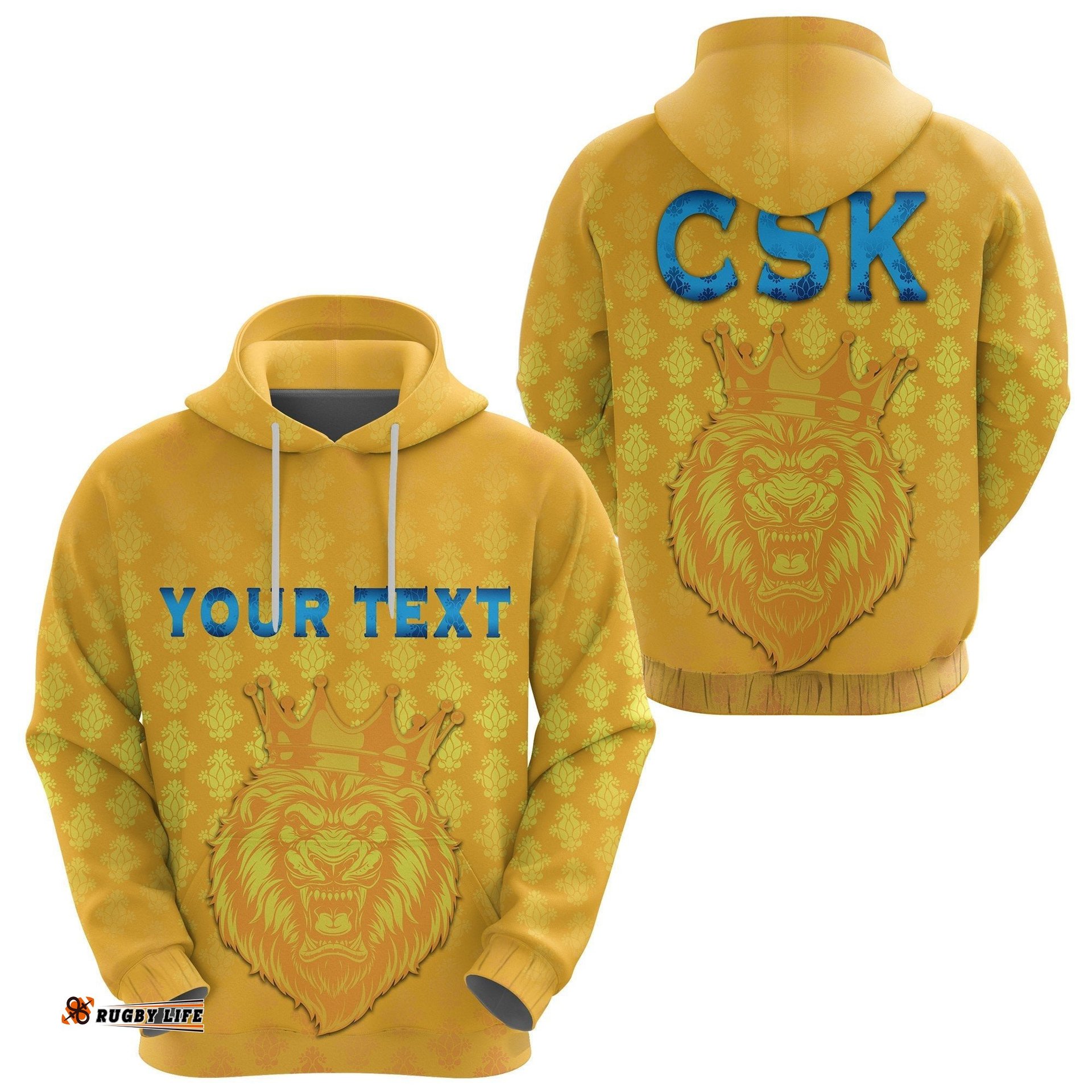 custom personalised chennai super kings hoodie cricket traditional pride yellow tee ausie