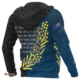 anzac spirit hoodie lest we forget pullover hoodie blue tee ausie