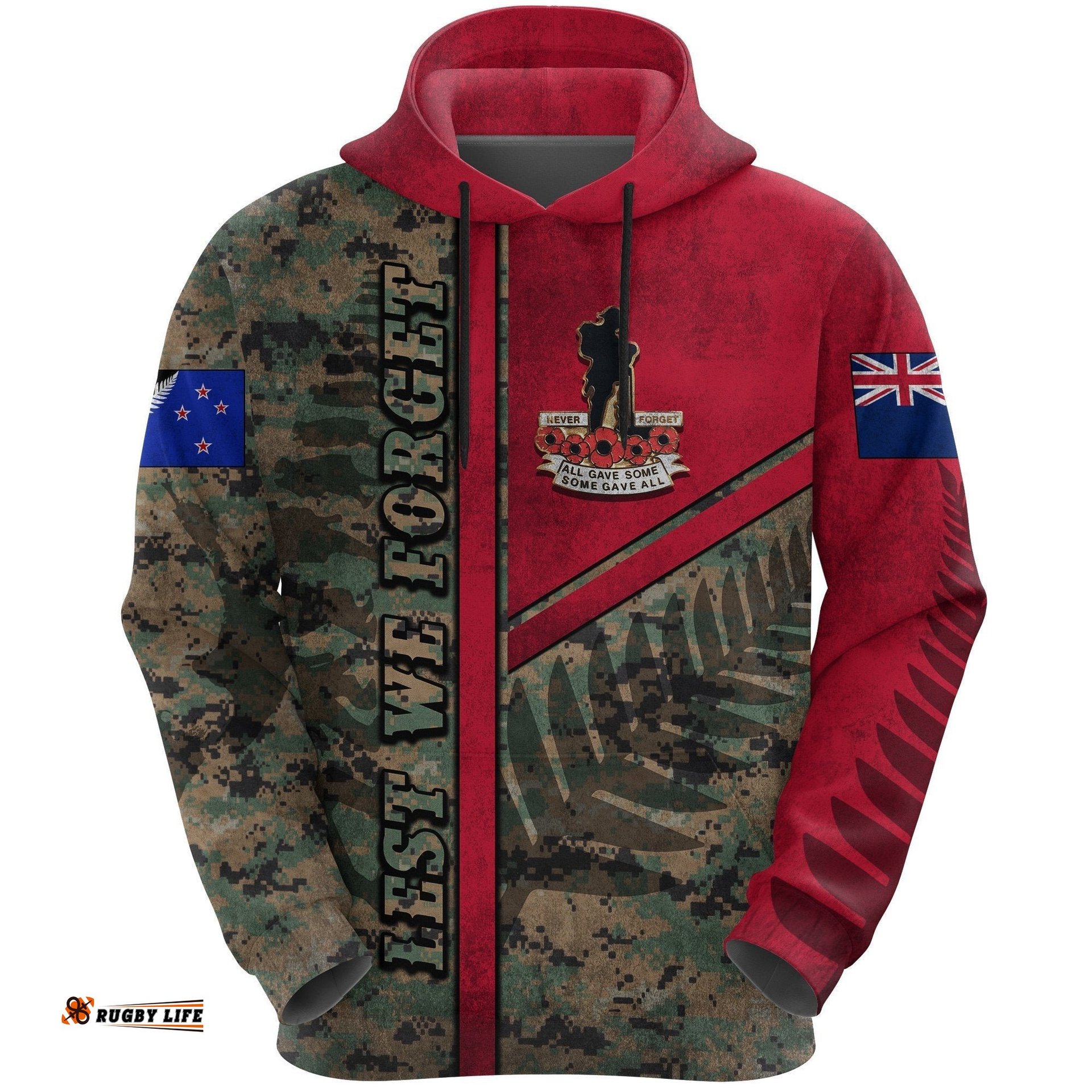 anzac new zealand hoodie lest we forget camo road to peace tee ausie