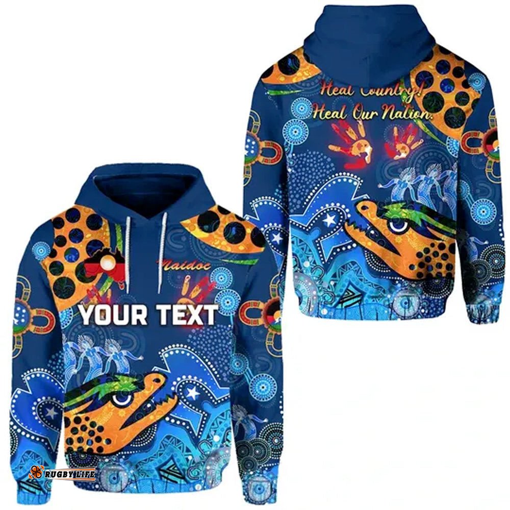 custom personalised parramatta hoodie eels indigenous naidoc heal country heal our nation blue tee ausie