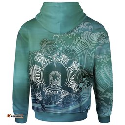 Custom Aboriginal Zip Up Hoodie, Torres Strait Islands in Wave