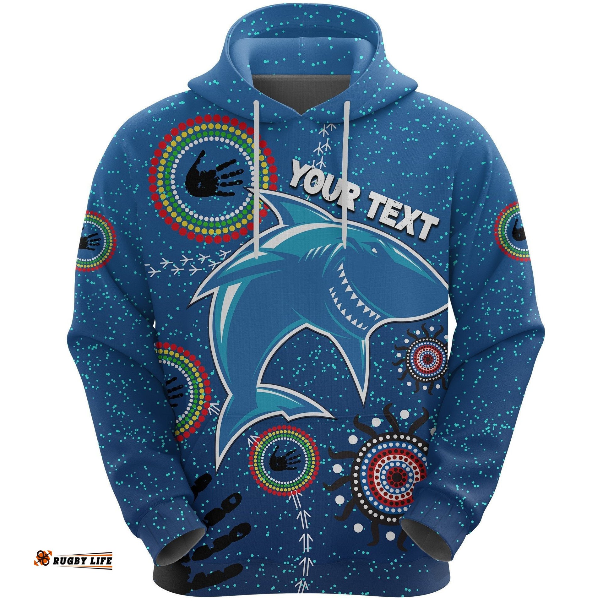 custom personalised naidoc sharks hoodie cronulla aboriginal style tee ausie