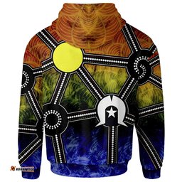 Custom NAIDOC Week Zip Up Hoodie, Aboriginal Geometric Style 06