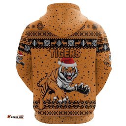 Wests Christmas Zip Hoodie Tigers Unique Vibes Orange