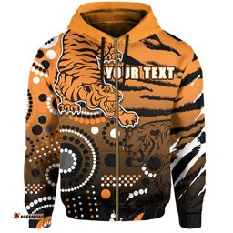 Custom Personalised Tigers Zip Hoodie Wests Indigenous New