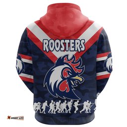 Sydney Zip Hoodie Roosters ANZAC Style