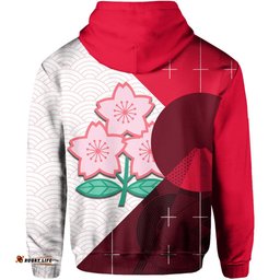 Japan Rugby Zip Hoodie Sakura