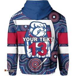 Custom Personalised Western Football Bulldogs Zip Hoodie Redamancy Indigenous Australian Custom Text and Number